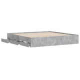 Bed Frame with Drawers without Mattress Concrete Grey 180x200 cm Super King 3207255