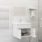 ZNTS Bathroom Furniture Set High Gloss White Engineered Wood 3070871