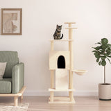 Cat Tree with Sisal Scratching Posts Cream 153 cm 171750