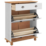 Shoe Cabinet ASKIM White 85 x 35 x 108 cm Solid Pine wood 4105438
