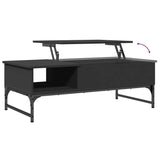 Coffee Table Black 100x50x35 cm Engineered Wood and Metal 845391