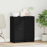Sideboard 2 pcs Black Oak 30 x 30 x 70 cm Engineered Wood 862099