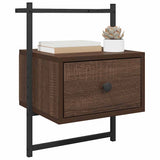 Bedside Cabinet Wall-mounted Brown Oak 35x30x51 cm Engineered Wood 833451