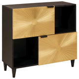Side Cabinet Black and Gold 80 x 33.5 x 75 cm Solid Mango Wood 4017855