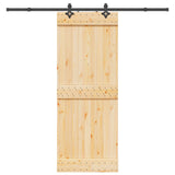 Sliding Door NARVIK Natural and Black 80 x 210 cm 3445282