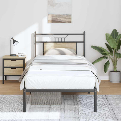 Bed Frame without Mattress Sonoma Oak 90x190 cm Single Engineered Wood 4106784