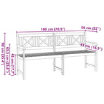 Garden Bench Brown 180 x 56 x 90cm Solid Acacia wood 4105526