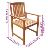42622 5 Piece Outdoor Dining Set Solid Acacia Wood