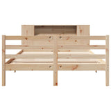 ZNTS Bookcase Bed without Mattress 135x190 cm Double Solid Wood Pine 3321846