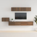 ZNTS 5 Piece TV Cabinet Set Brown Oak Engineered Wood 3114437