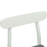 Dining Chair 2 pcs White and Grey Solid Rubber Wood 42020487