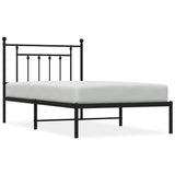 Bed Frame Black Powder-Coated Steel Single Bed Frame 353531