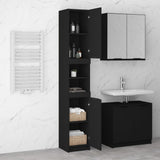 Bathroom Cabinet Black 32x34x188.5 cm Engineered Wood 811323