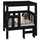 Dog Bed Black 65.5x50.5x70 cm Solid Wood Pine 822376