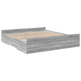 Bed Frame with Drawers without Mattress Grey Sonoma 200x200 cm 3280270