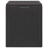 Garden Storage Box 90L Black PP Rattan 151227