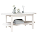 ZNTS Coffee Table White 110x55x45 cm Solid Wood Pine 822288