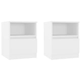 Bed Cabinet Set of 2 White Engineered wood Medium Bed Cabinet 806158
