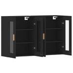 Wall Mounted Cabinets 2 pcs Black Engineered Wood 3197898