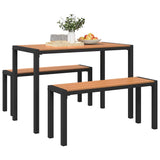 Garden Dining Set 3 pcs Brown Steel 42001770