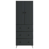 Cabinet Set 2 pcs Black 66 x 34.5 x 90 cm Engineered Wood 3416881
