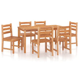Garden Dining Set Natural Teak Solid Teak Wood 6 Seater Durable 3157188
