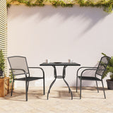 Garden Dining Set Anthracite Steel 3 Piece Set Stackable 3187965