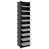 Shoe Rack Black Polypropylene, Steel Tall Shoe Rack Rectangular 340560