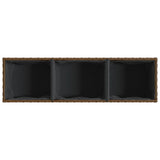 Garden Planter with Wheels and 3 Pots Brown 107x32x38 cm Poly Rattan 366420