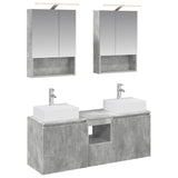 Bathroom Cabinet Set 5 pcs Concrete Grey Engineered Wood 3406402