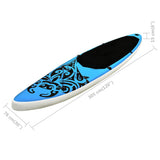 Inflatable Stand Up Paddleboard Set 305x76x15 cm Blue 92737