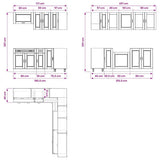 11 Piece Kitchen Cabinet Set "Porto" Smoked Oak Engineered Wood 3314936