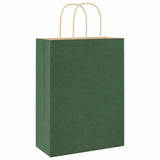 Paper Bags 250 pcs with Handles Green 26x12x35 cm 4101730