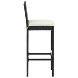 5 Piece Garden Bar Set with Cushions Poly Rattan Black 3095423