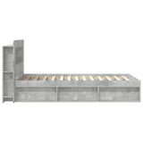 Bed Frame with Storage with Headboard Concrete Grey 75 x 190 cm 3433425