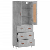 Highboard Concrete Grey 69,5x34x180 cm Engineered Wood 3199725