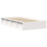 Bed Frame White 100 x 200 cm Solid Pine Wood 3385731