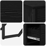 Sideboard with Drawer Black Oak 97 x 32.5 x 74.5 cm 868778