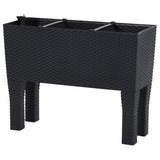 Raised Garden Bed Anthracite 60x25x46 cm PP Rattan 152208