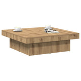 Coffee Table Artisan Oak 90x90x28 cm Engineered Wood 856555