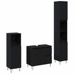 Bathroom Furniture Set 3 pcs Black Oak 30 x 30 x 190 cm 3333097