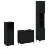 Bathroom Furniture Set 3 pcs Black Oak 30 x 30 x 190 cm 3333097