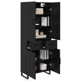 Highboard with Drawer 2 pcs Black Oak 69.5 x 34 x 180 cm 3416190