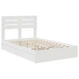 Storage Bed with Headboard White 120 x 200 cm Engineered Wood 3411579