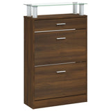 Shoe Cabinet Brown Oak 63x24x104 cm Engineered Wood 342569