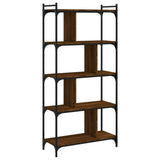 Bookcase 5-Tier Brown Oak 76x32x158 cm Engineered Wood 833944
