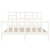 Bed Frame without Mattress White 160x200 cm Solid Wood Pine 3193087