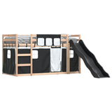 Bunk Bed without Mattress with Slide White and Black 90x200 cm 3284107