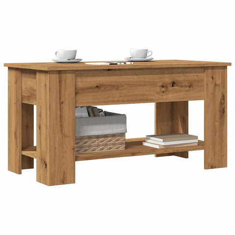 ZNTS Coffee Table Artisan Oak 101x49x52 cm Engineered Wood 856927