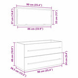 Sink Cabinet Black Oak 90 x 45 x 1.5 cm Engineered wood 862569